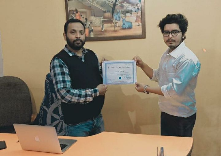 Students receiving certificates after completing a course at CSDT Center in Patna.