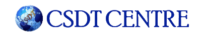 CSDT Center official logo featuring a modern design with blue and white colors.